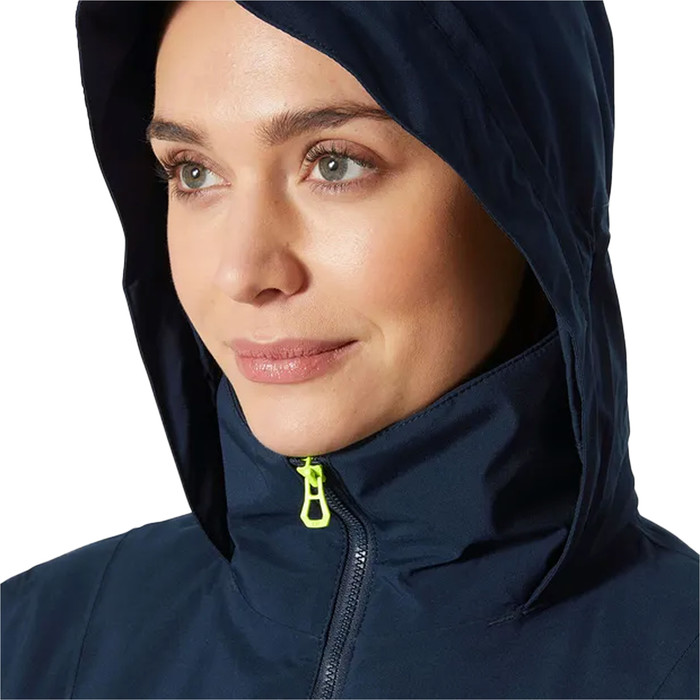 2023 Helly Hansen Mujer HP Racing Lifaloft Chaqueta De Vela Con Capucha 34268 - Navy